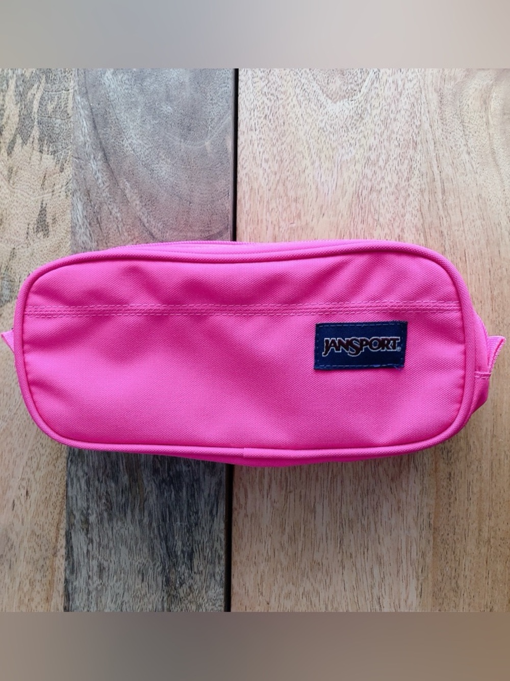 Jansport Bag in HOT PINK double zipper makeup bag accessories pouch
